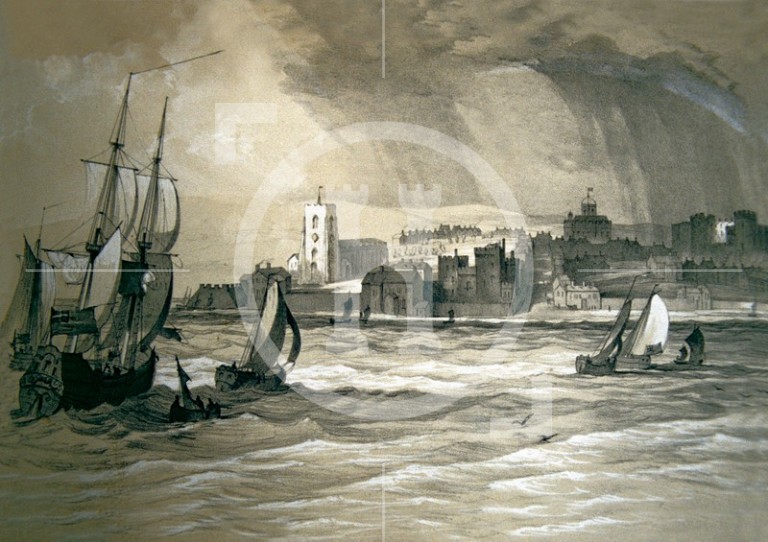 View of Liverpool from the River Mersey, c1682